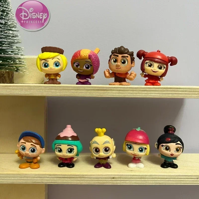 Disney Doorables Cute Incredibili Action Figures Glass Big Eyes Kawaii Doll Elsa Rapunzel Mickey Minnie Model Desktop Ornament