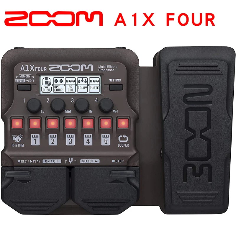 Zoom A1X Processore Multieffetto A Quattro Strumenti Acustici Con Pedale Di Espressione, Sezione Ritmica, Per Chitarra, Sassofono, Violino