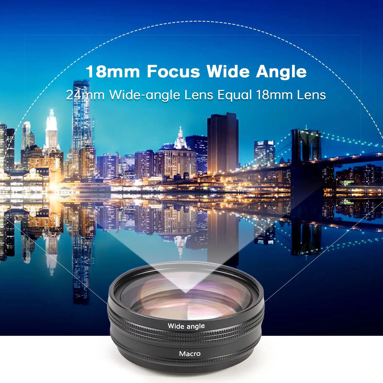 Uskeyvision Wlz-10 Grandangolo E Obiettivo Macro Per Fotocamera Sony Zv-E10, 18Mm Grandangolo/10X Macro 2-In-1 Kit Obiettivo Attaccato