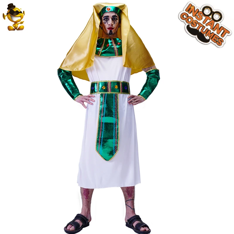 Mens Cosplay Egiziano King Costume Halloween Party Fancy Dress Deluxe Antico Egitto Faraone Costumi Per Adulti Dress Up Suits