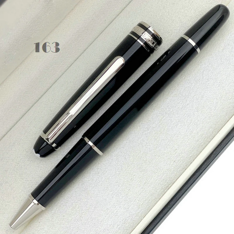 Alta Qualità Mb163 Luxury Monte Meisterstitted Collection Black Resin Ball Blance Roller Pens Platinum 149 Fountian Pen