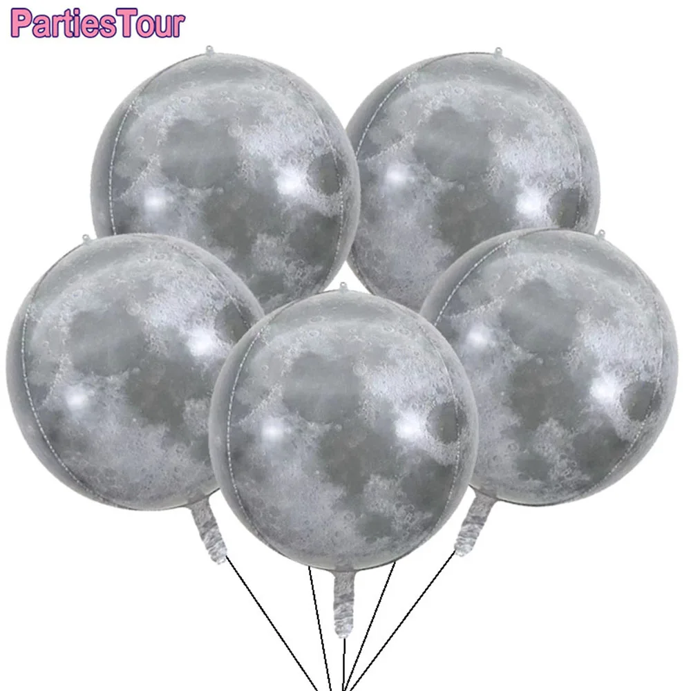 5Pcs 22Inch 4D Moon Map Balloons Mappa Del Mondo Galaxy Planet Globe Earth Balloon Out Of Space Tema Festa Compleanno Decorazione Globos