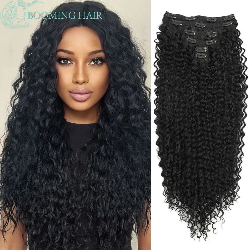 Clip Sintetica Nelle Estensioni Dei Capelli Estensioni Dei Capelli Ricci Crespi Per Le Donne 26 "Super Long Corn Wave Full Head Pezzi Di Capelli Finti
