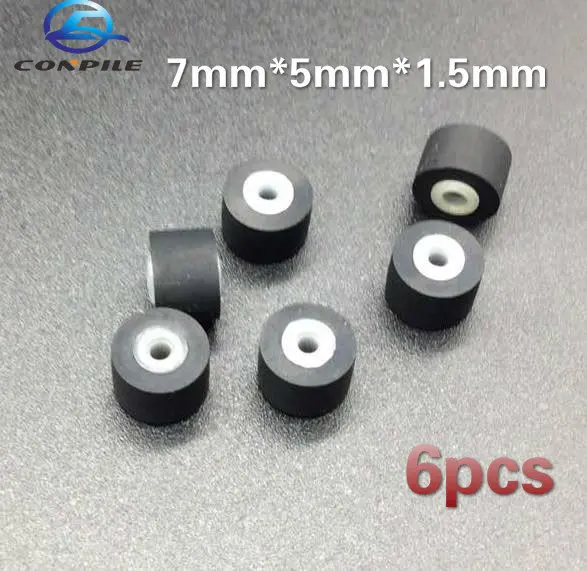 6Pcs 7Mm * 5Mm * 1.5 Pinch Roller Per Sony Walkman Wm-F550C Wm-506 Bf608 Wm-150 Cassette Deck