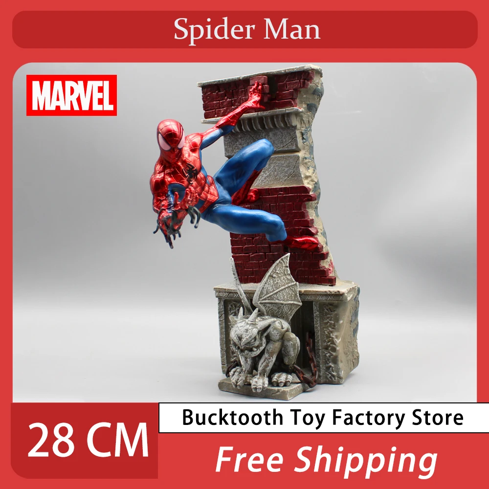 28Cm Spider Man Anime Figure Eroic Expedition Venom Spiderman Action Figurine Model Collection Room Decora Ornament Toys Gifts