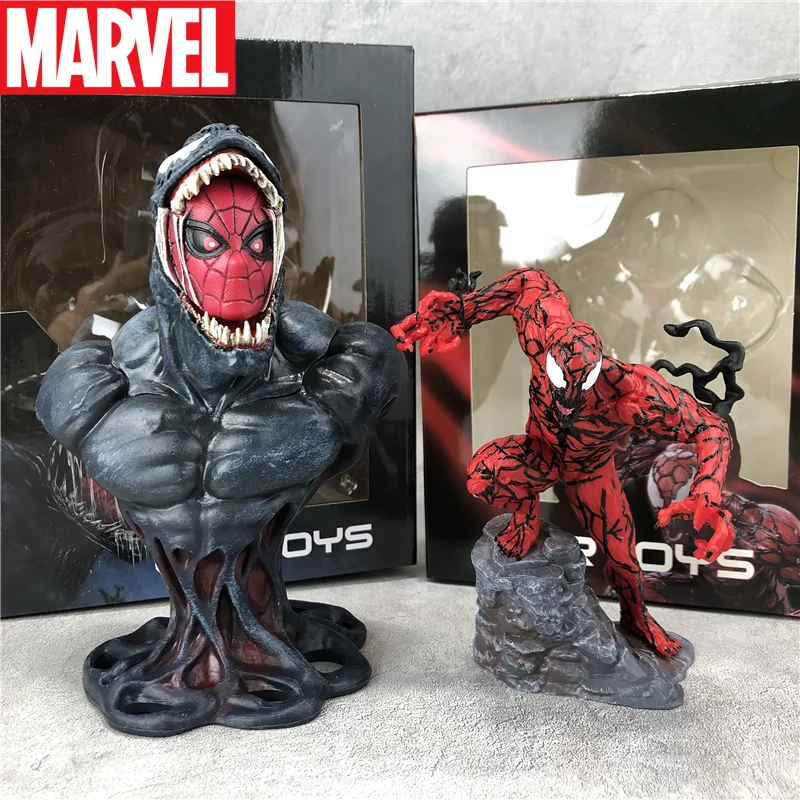 Nuovo 12-16Cm Marvel Anime Venom Spiderman Busto Fusion Monster Collection Figura Strage Statuette Bambole Ornamenti Modello Giocattolo Regalo