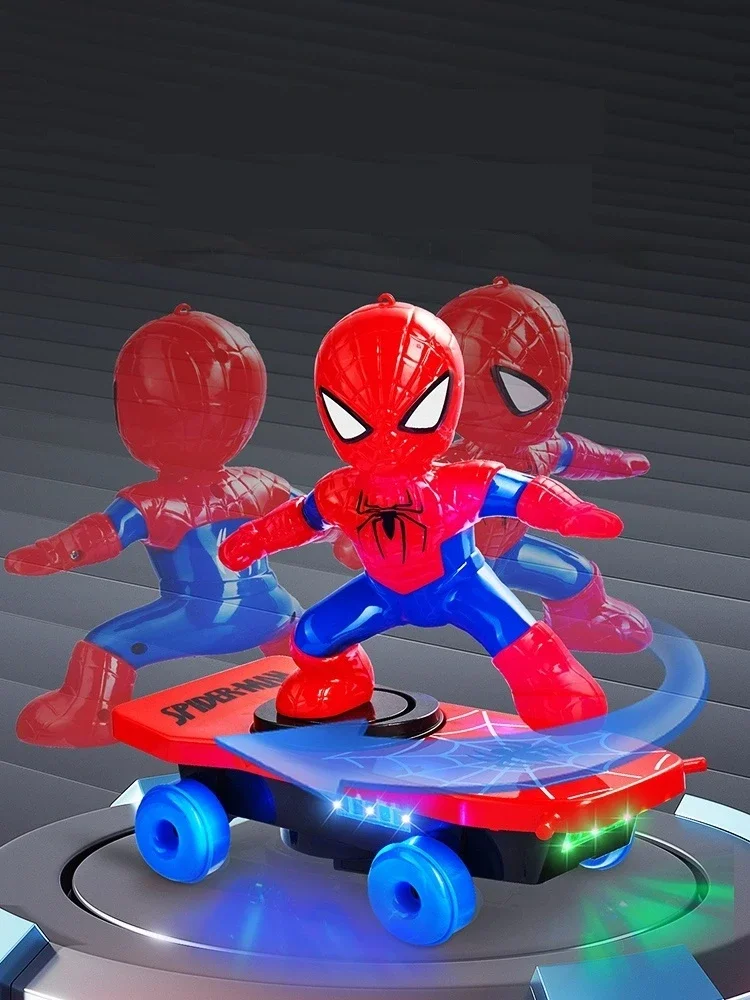 Tuba 22Cm Spiderman Toy Stunt Scooters Materiale Abs Stand Up Automaticamente Cool Lighting Festival Gift For Child Decompress Toys
