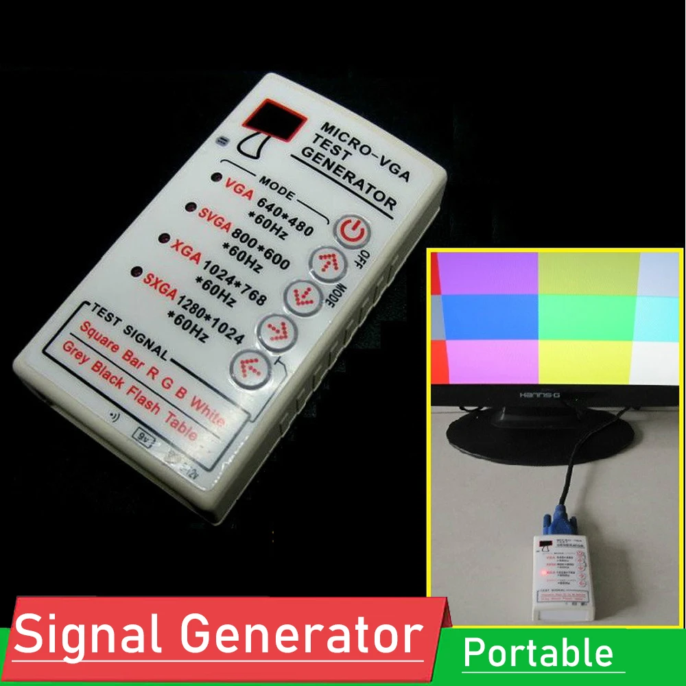 Generatore Di Segnale Vga Svga/Xga 60Hz Per Tv Pc Lcd Crt Display Monitor Tester Cavo Usb Vga Svga Xga Dc 5V -12V