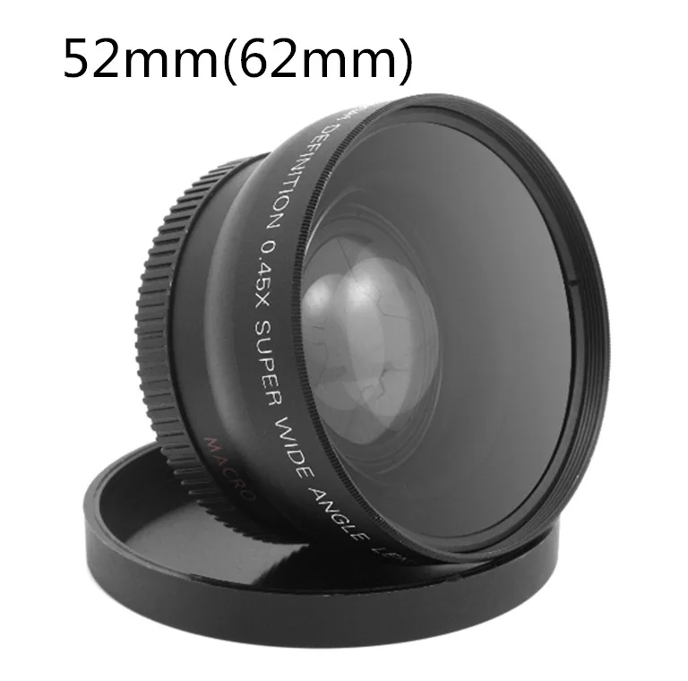 52 Mm 0.45X Wide Angle Lens + Macro + Lens Bag Per Nikon D5000 D5100 D3100 D7000 D3200 D80 D90
