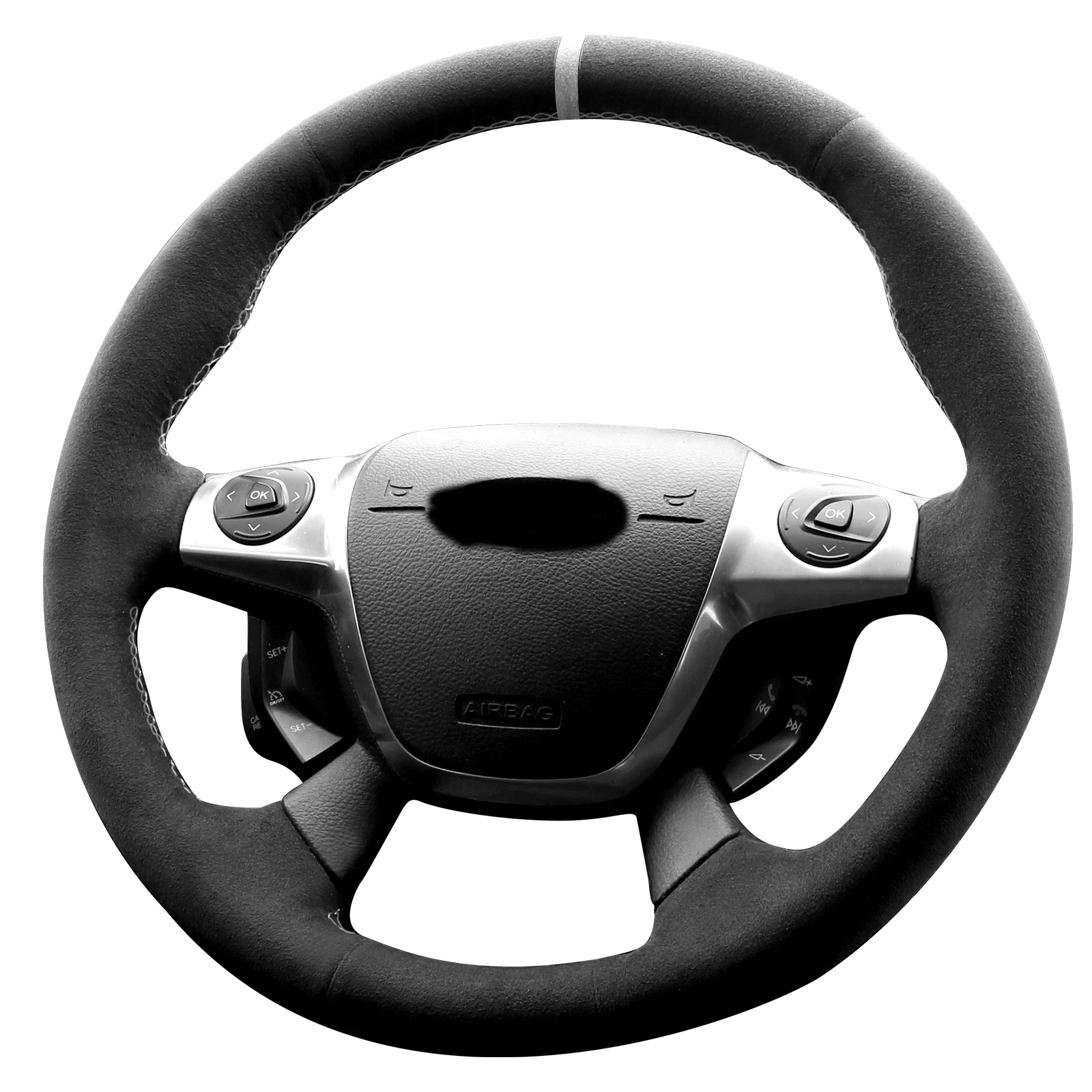 Alfanxi Coprivolante Alcantara A Punto Mano Compatibile Con Ford Focus 3 St C-Max Energi Hybrid Kuga 2012-2016