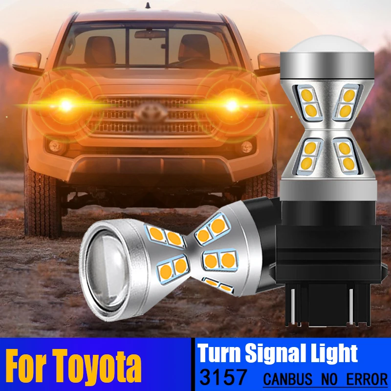 2Pcs Yellow Canbus 3157 Led 3357 3457 T25 Lamps Switchback Turn Signal Light Bulbs For Ford Toyota Corolla Tacoma Focus St Dodge