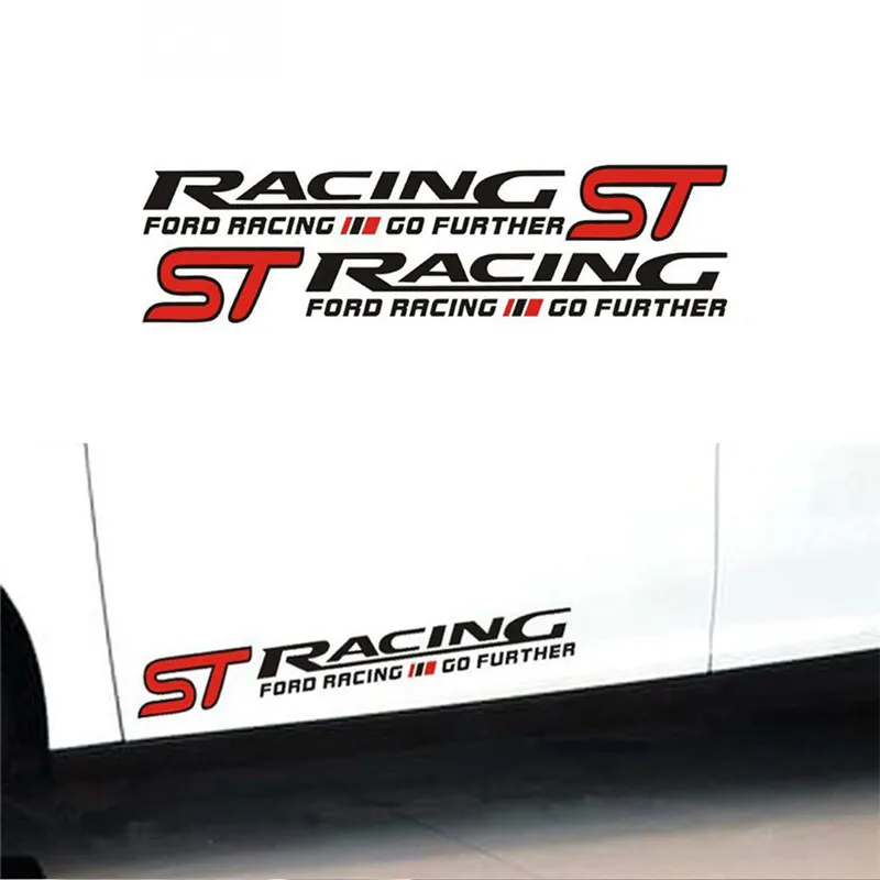 2Pcs Car Vinyl Decal Side Door Stripe Gonna Sticker Per Ford Focus 2 3 Mondeo St Racing Accessori Auto