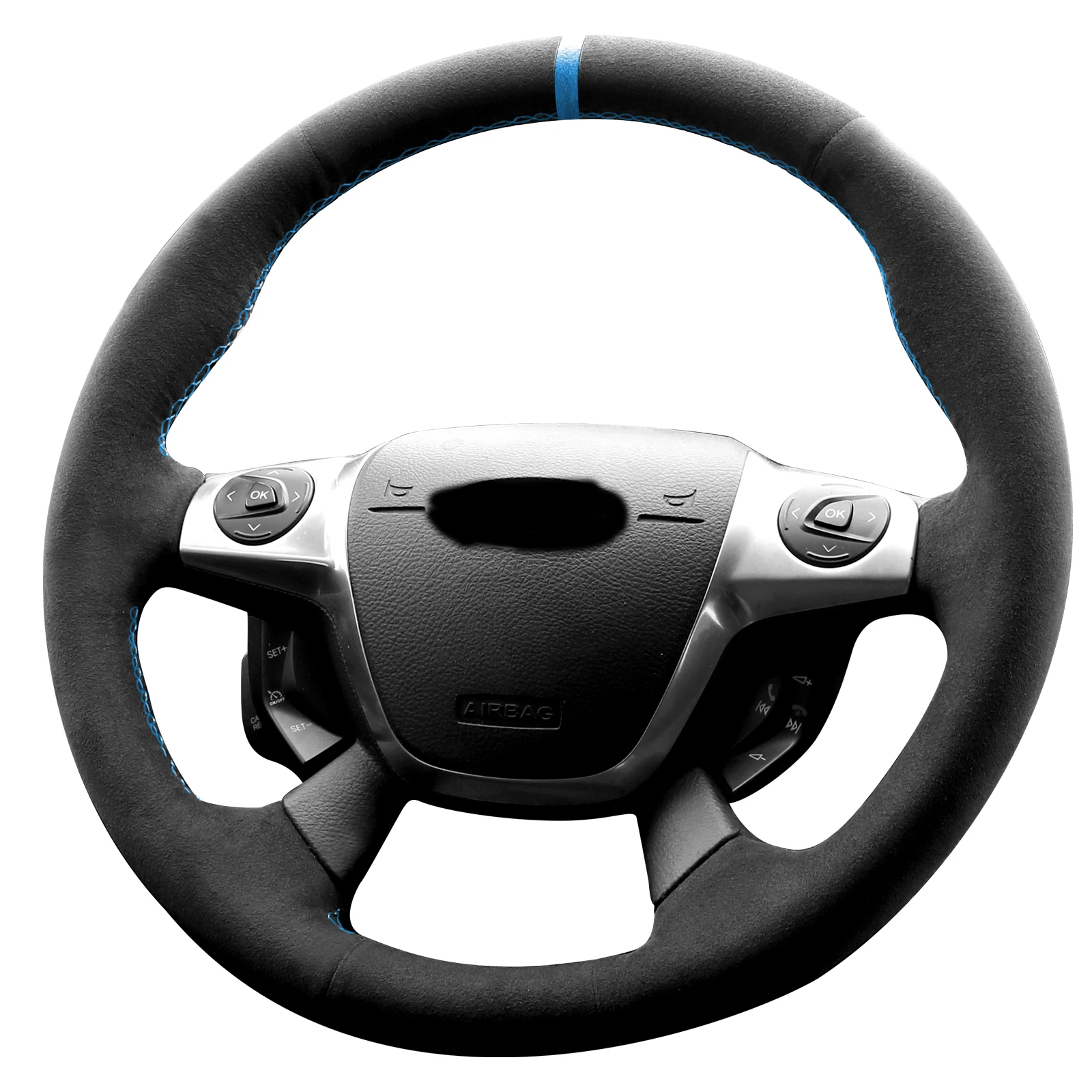 Alfanxi Coprivolante Alcantara A Punto Mano Compatibile Con Ford Focus 3 St C-Max Energi Hybrid Kuga 2012-2016