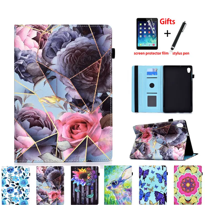 Custodia Per Lenovo Tab M10 Fhd Plus 2A Generazione Cover Tb-X306X X306F X505F X505L X505X X605F X606F Funda Rose Flower Print Coque + Regalo