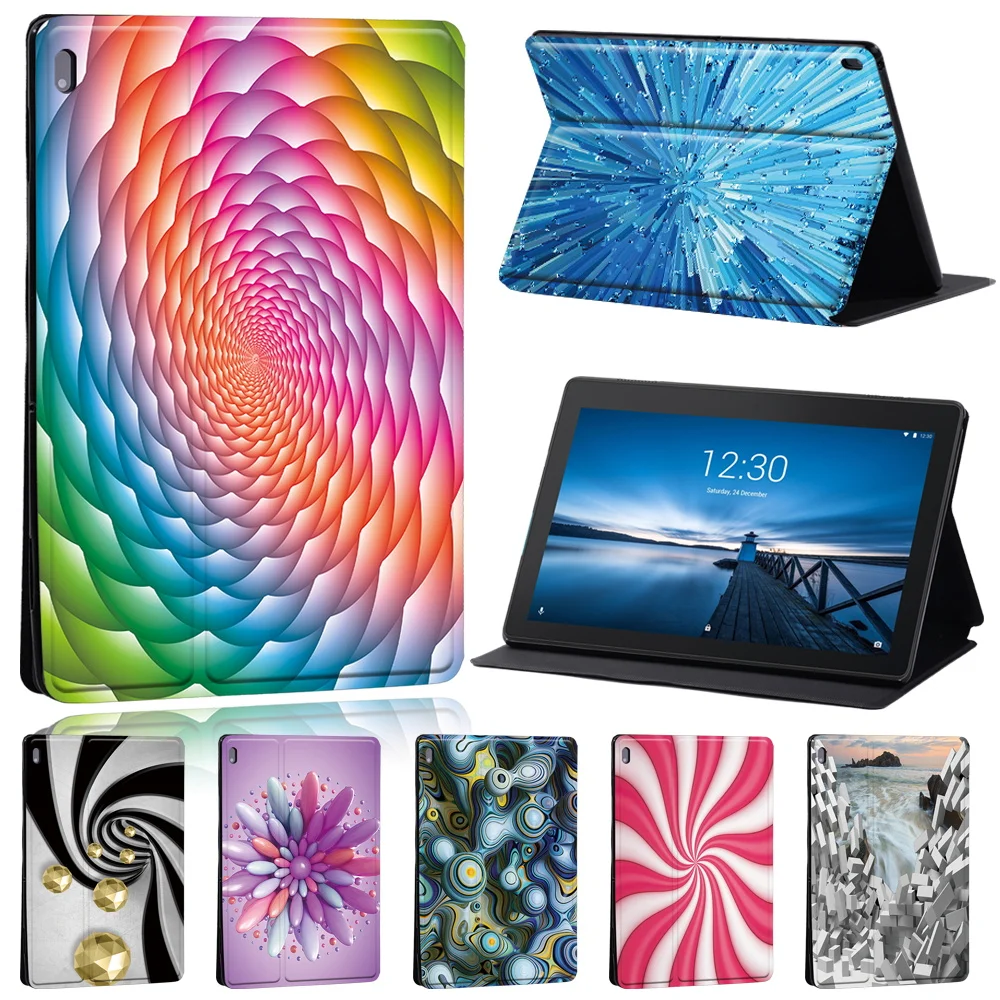 Custodia Per Tablet Per Lenovo Tab (E10/M10)/Lenovo Smart Tab M10 Fhd Plus Custodia In Pelle Casual Serie 3D Flip + Stilo Gratuito
