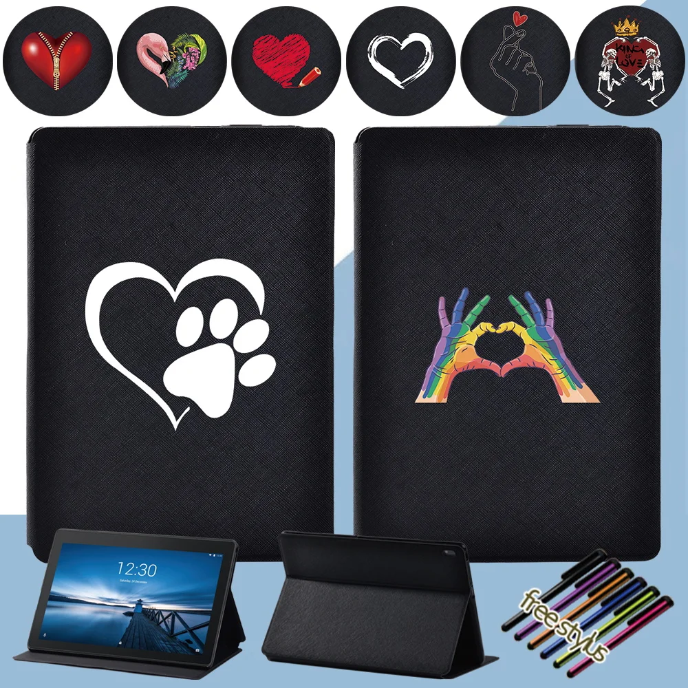 Custodia Per Tablet Folio Per Lenovo Tab (E10/M10) Custodia In Pelle Per Lenovo Smart Tab M10 Fhd Plus Love Pattern Custodia Protettiva