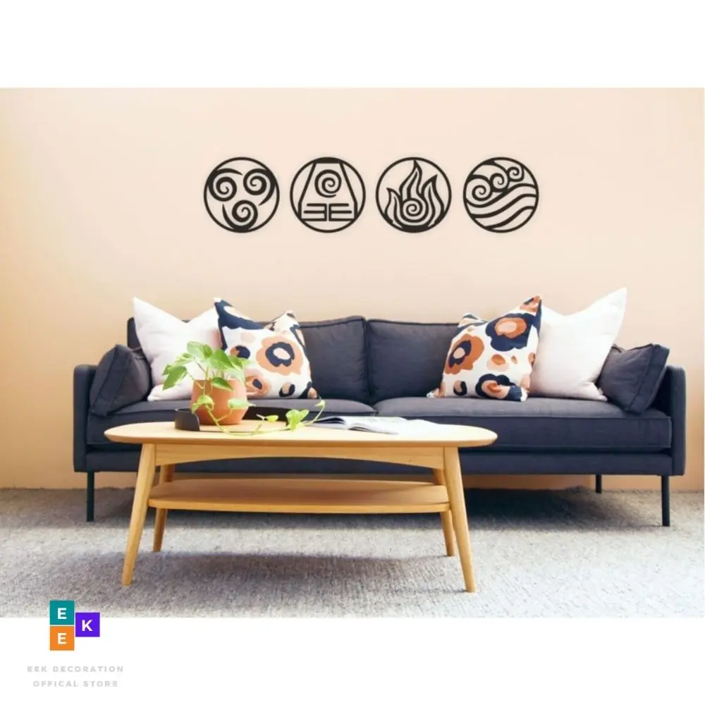 Avatar 4 Pezzi Decorazione Da Parete In Legno Mdf Nero 3Mm Tavolo Tagliato Al Laser Cucina Di Casa Ufficio Regalo Per Bambini Decorazione Vivente Cuci