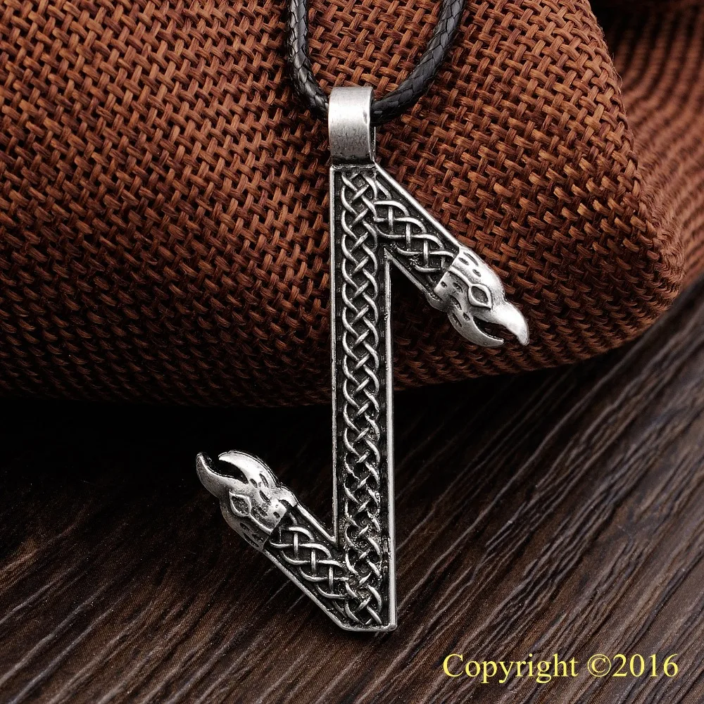 Langhong 10Pcs Elder Futhark Rune Collana Eihwaz Rune Yggdrasil Viking Amuleto Collana Runic Nordic Talismano Gioielli