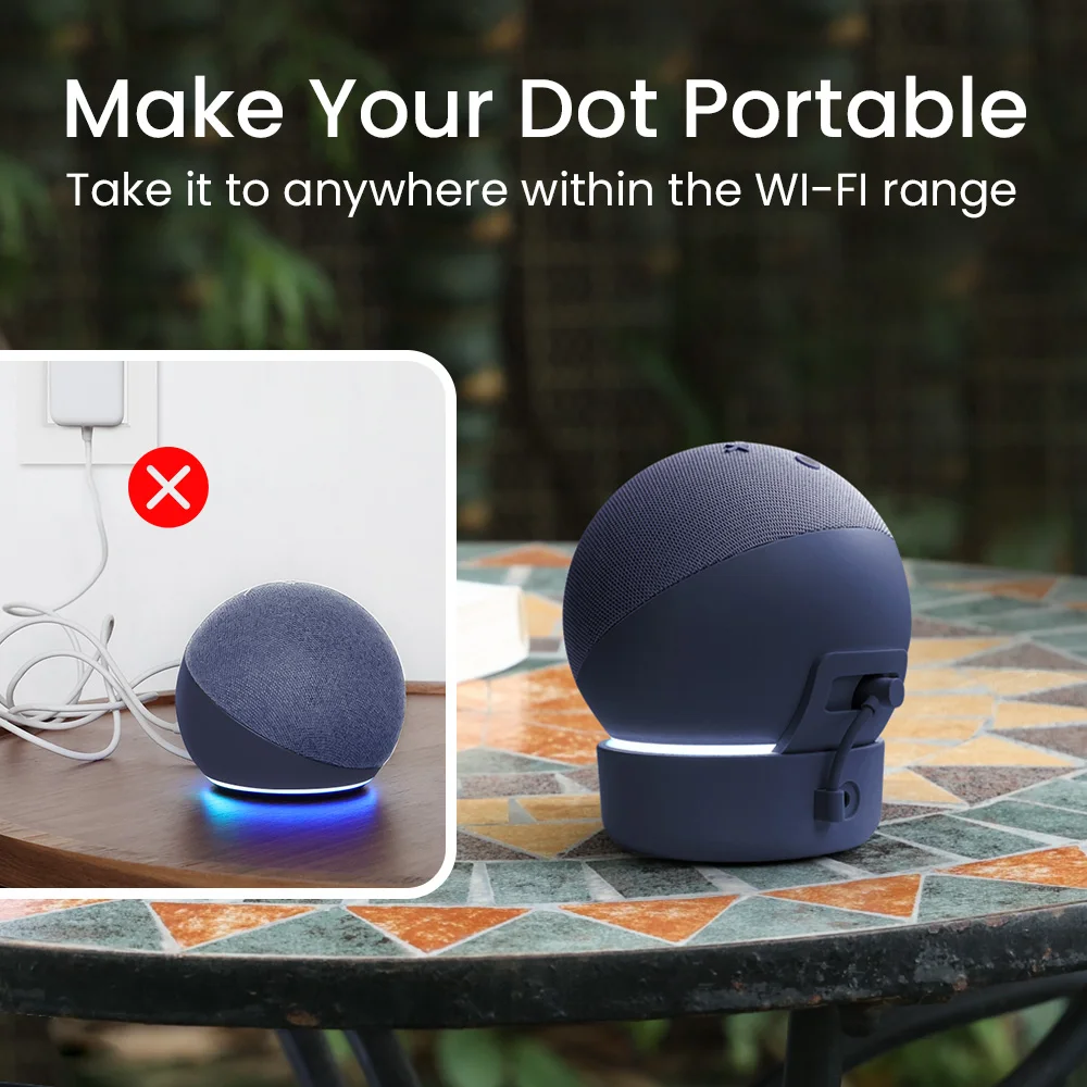 Base Batteria Ggmm Base Batteria Ricaricabile Wireless Portatile Compatibile Con Echo Dot 4Th/5Th Alexa Smart Speaker