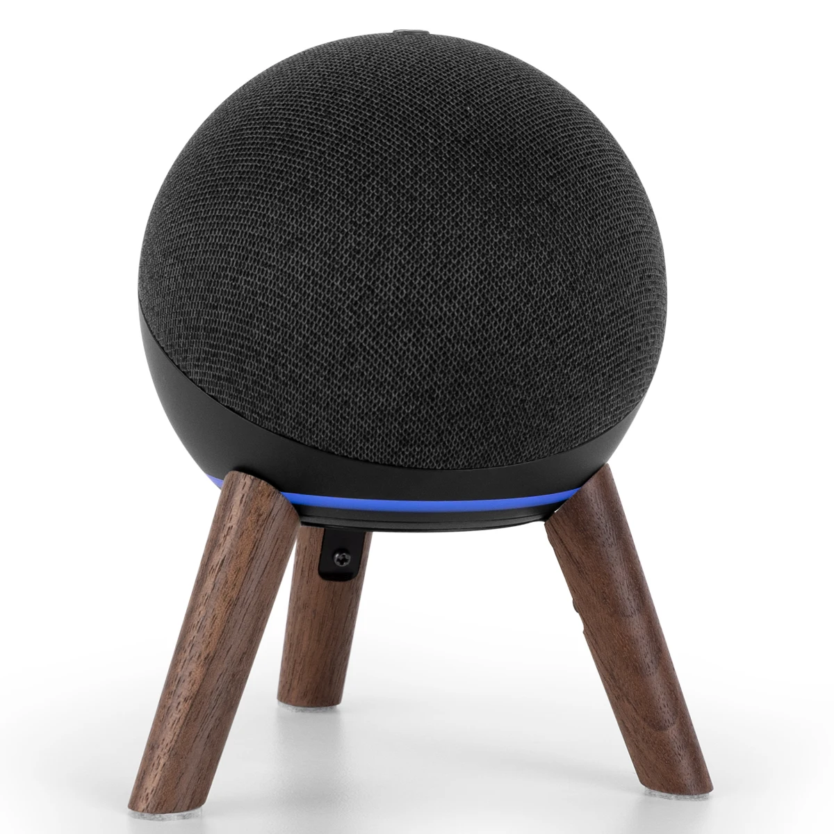 Ggmm Supporto Rotondo In Legno Per Amazon Alexa Echo Dot 4Th 5Th Gen Speaker, Dock In Legno Con Cornice In Metallo Decorazione Della Stanza Regalo Di 
