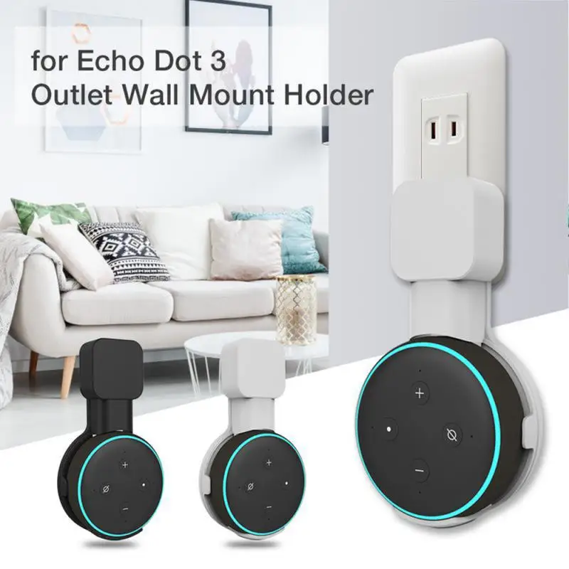 Presa Supporto Per Montaggio A Parete Appendiabiti Per Amazon Alexa Echo Dot 3Rd Gen Lavoro Per Amazon Echo Dot 3 Custodia Plug In Camera Da Letto