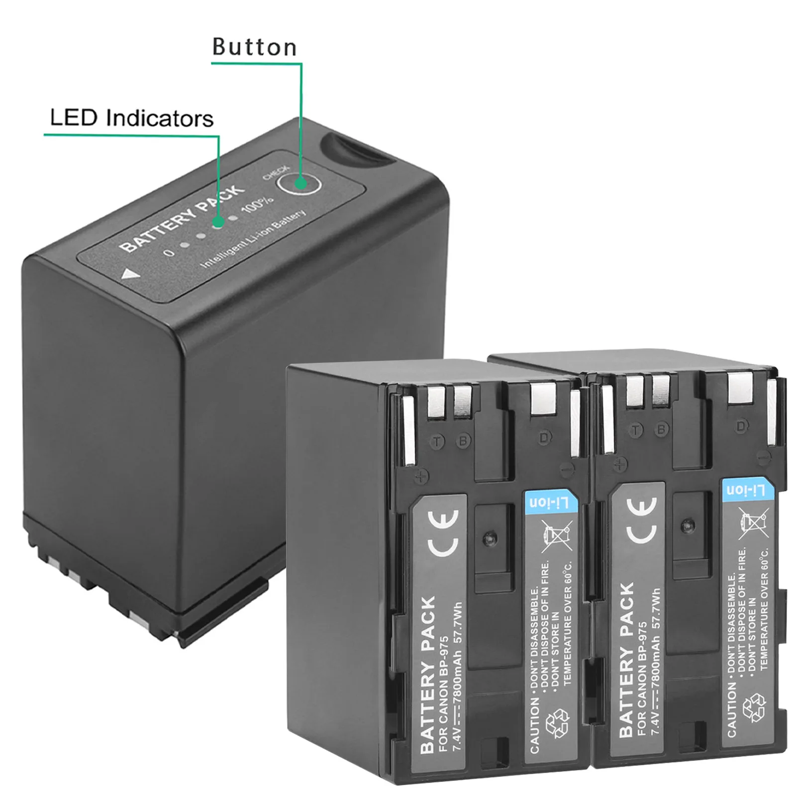 Batteria 7800Mah Bp-975 Bp975 Per Canon Eos C100 C300 C500 Xlh1 Xhg1 Xha1 Xl2 Xm2 Es420V Es75 Es8200V Vistura Xf205 Xf300