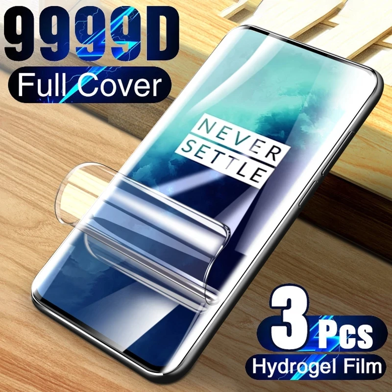 3Pcs Soft Hydrogel Filmscreen Protector Per Oneplus 7 Pro 7T Pro Pellicola Protettiva Copertura Completa Per 1 + 3 3T 5 5T 6 6T Non Vetro