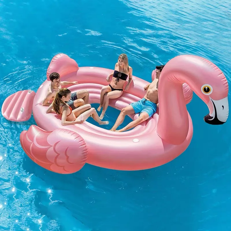 5 Posti Piscina Gigante Galleggiante Barca Fenicottero Gonfiabile Divano Ad Acqua Sedia Mat Arcobaleno Unicorno Isola Galleggiante Per Nuotare Giocatt