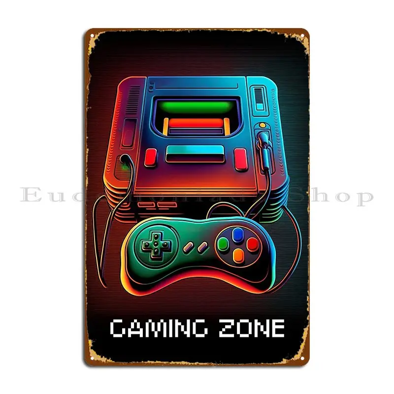 Retro Gaming Zone Metal Sign Poster Club Bar Targhe Garage Targhe Design Tin Sign Poster