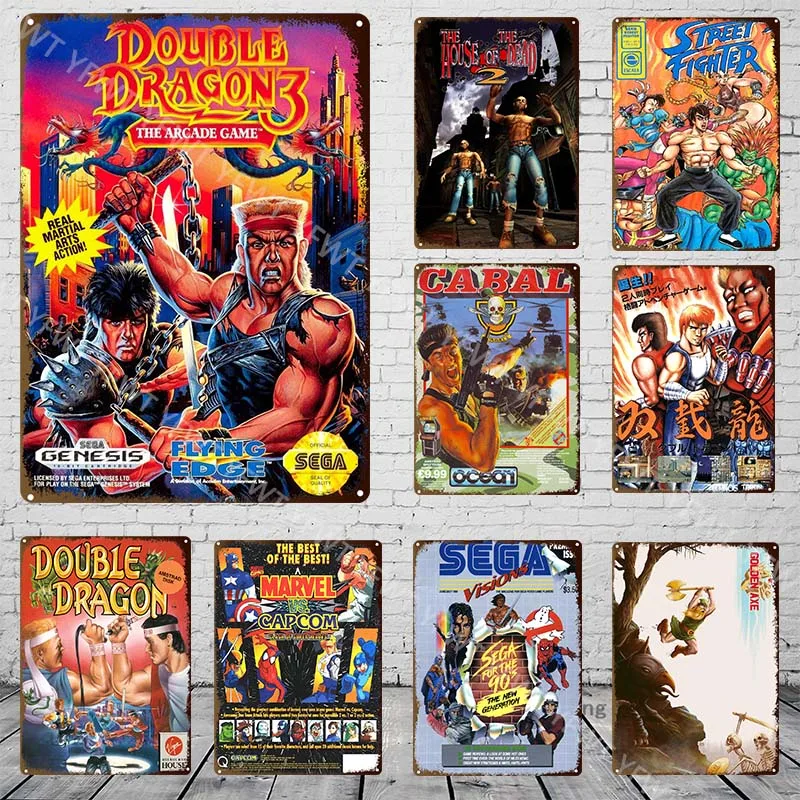 Classic Fight Videogioco Metal Tin Sign Retro Poster Wall Decor Per House Home Room Vintage Painting Plaque Gaming Sticker