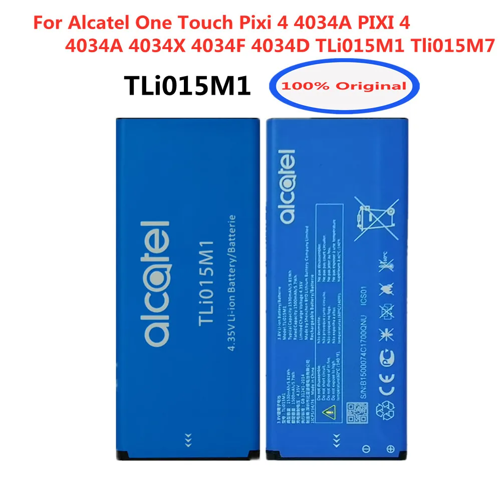 Batteria Originale 1530Mah Tli015M1 Tli015M7 Per Batterie Alcatel One Touch Pixi 4 4034A Pixi 4 4034A 4034X 4034F 4034D Batteria