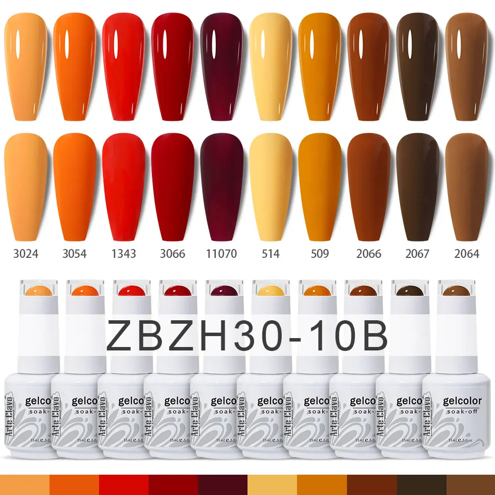 Arte Clavo 15Ml 10 Pz Colori Rossi Smalto Per Unghie Gel Autunno Inverno Semipermanente Unghie Marrone Lacca Per Unghie Lakiery Hybrydoe Vernis
