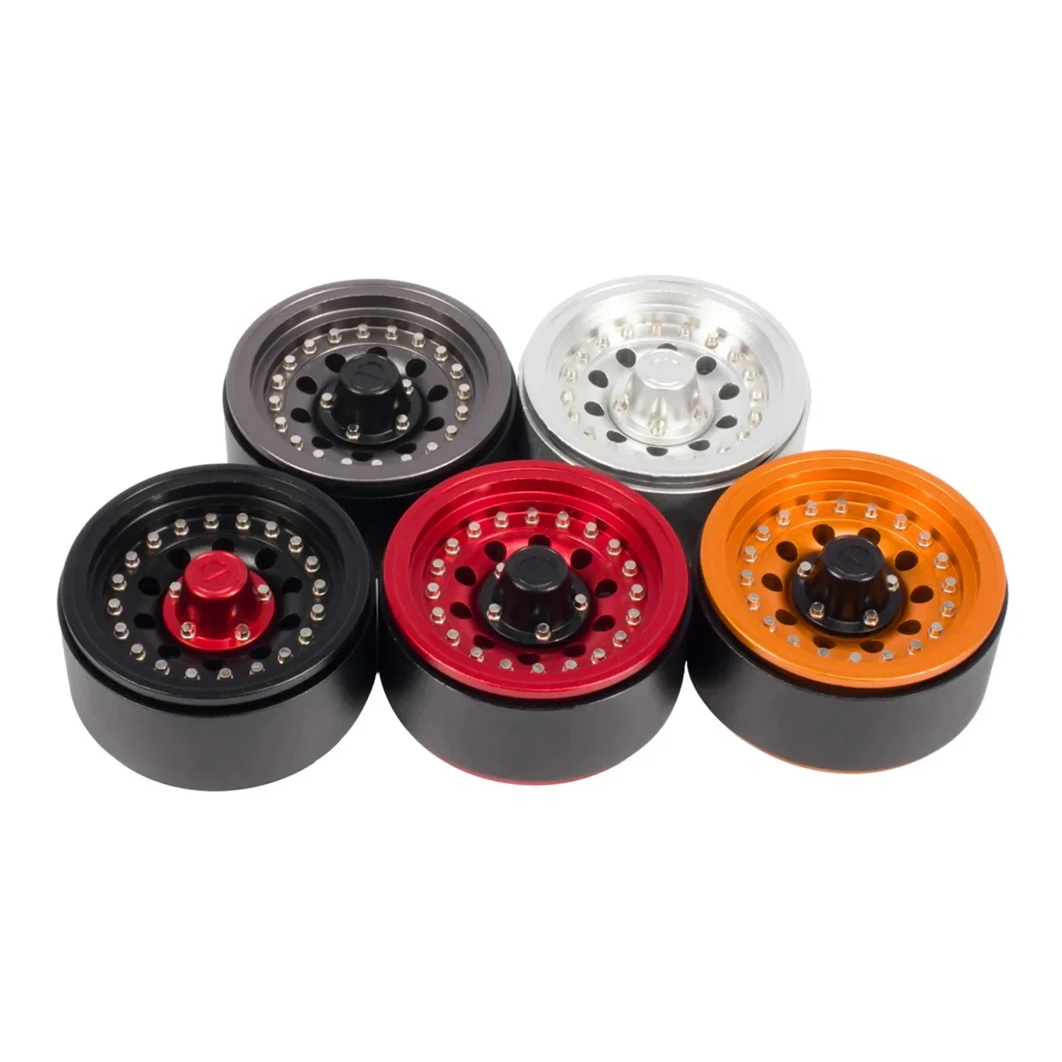 76.5G/1 Pz Alluminio 1.9 Pollici Beadlock Cerchioni Con Scala Beadlock Hardware Per 1/10 Rc Crawler Scx10 Capra Trx4 Trx6 Vs4 Tf2