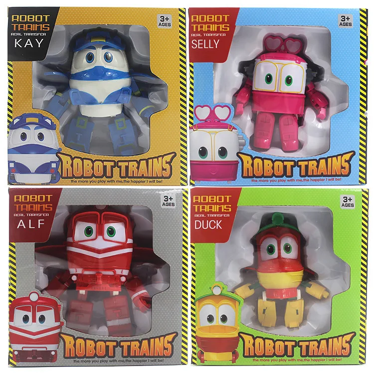 4 Pz/Set Treni Robot Trasformazione Anime Figure Giocattolo Pvc Rt Kay Alf Duke Treno Auto Regalo Per Bambini