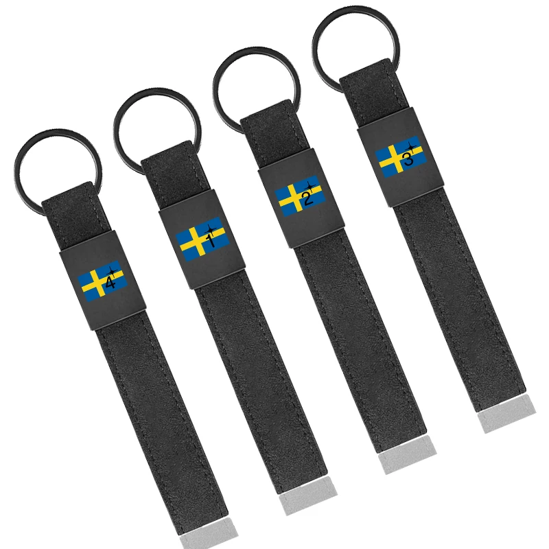 Per Alcantara Portachiavi In Pelle Italia Bandiera Ricamo Auto Portachiavi Per Polestar-1 Polestar-2 Polestar-3 Polestar-4 5 6 O2 Ciano