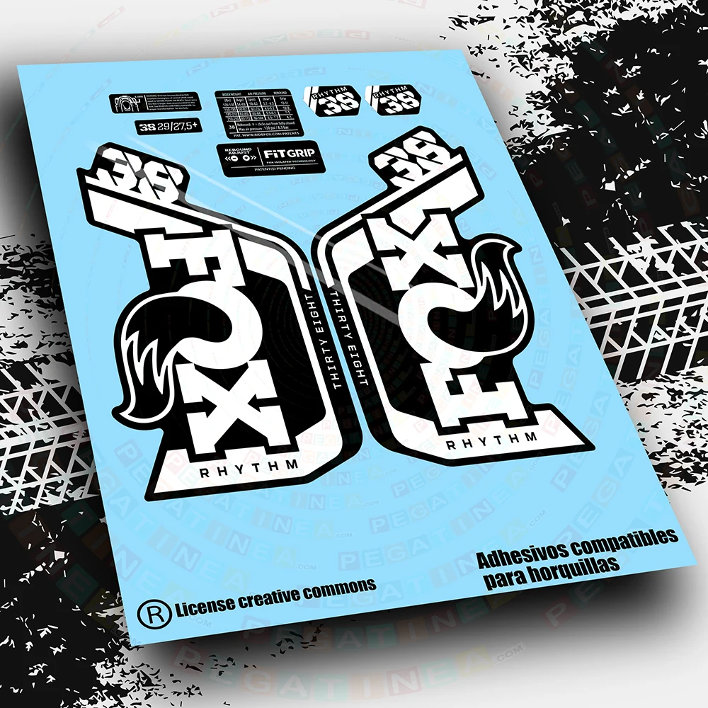 Fox 36 Rhythm 2023 Wp571 Accessori Ciclismo Vinile Mtb Bike Stickers