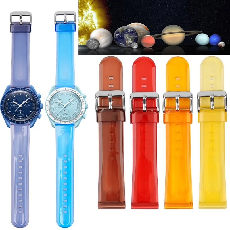 20Mm Sostituisci Cinturini Per Omega Seiko Jelly Bracciale Da Polso In Pvc Per Speedmaster Moon Watch Samsung Galaxy Watch 4 Watchband