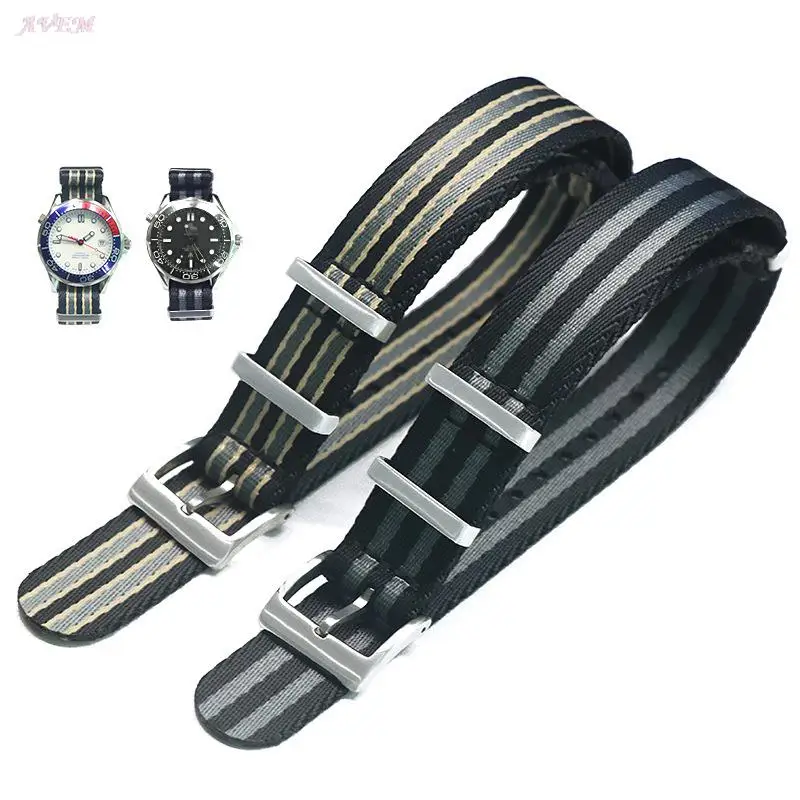 18 20Mm 22Mm Cinturino In Tela Di Nylon Da Uomo Zulu Sport Cinturino Cinturino Per Omega Seamaster 300 Speedmaster Per 007 James Bond Rolex