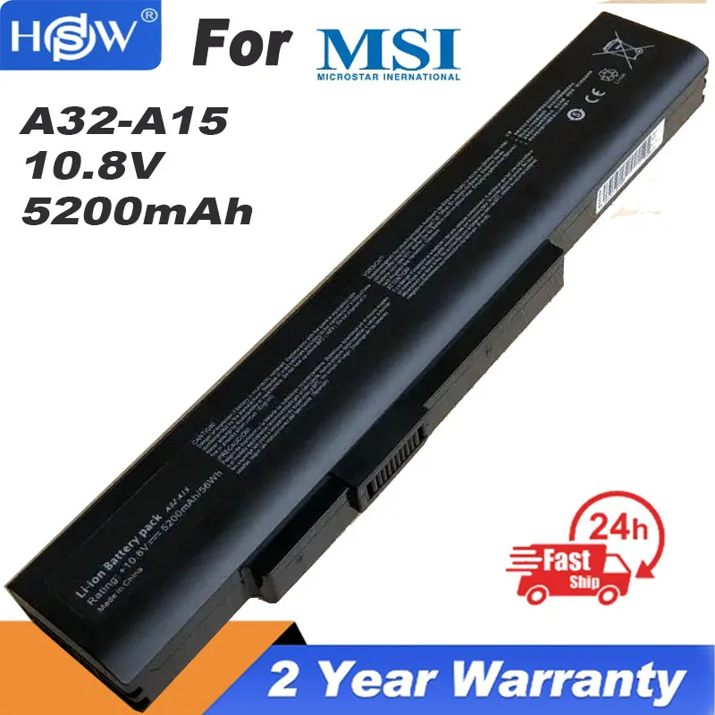 A32-A15 A42-A15 A41-A15 Batteria Per Laptop 10.8V Per Serie Msi Cr640 Cx640 A6400 Cr640Mx Medion Akoya E6201 E6221