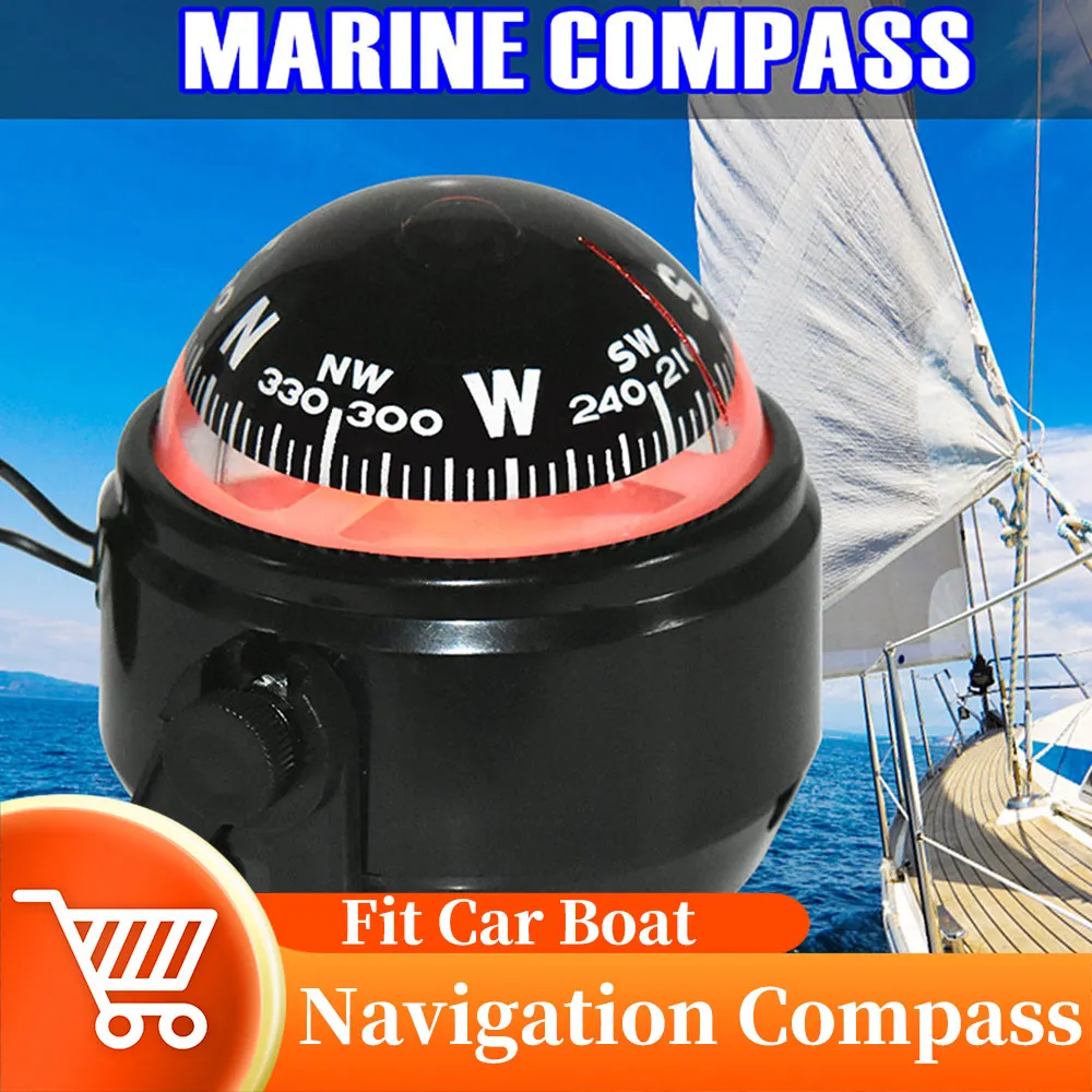 Bussola Di Navigazione Elettronica Marina Marina 12V Bussola Nautica Leggera A Led Pivotante Per Barca Marine Marine Car Offroad