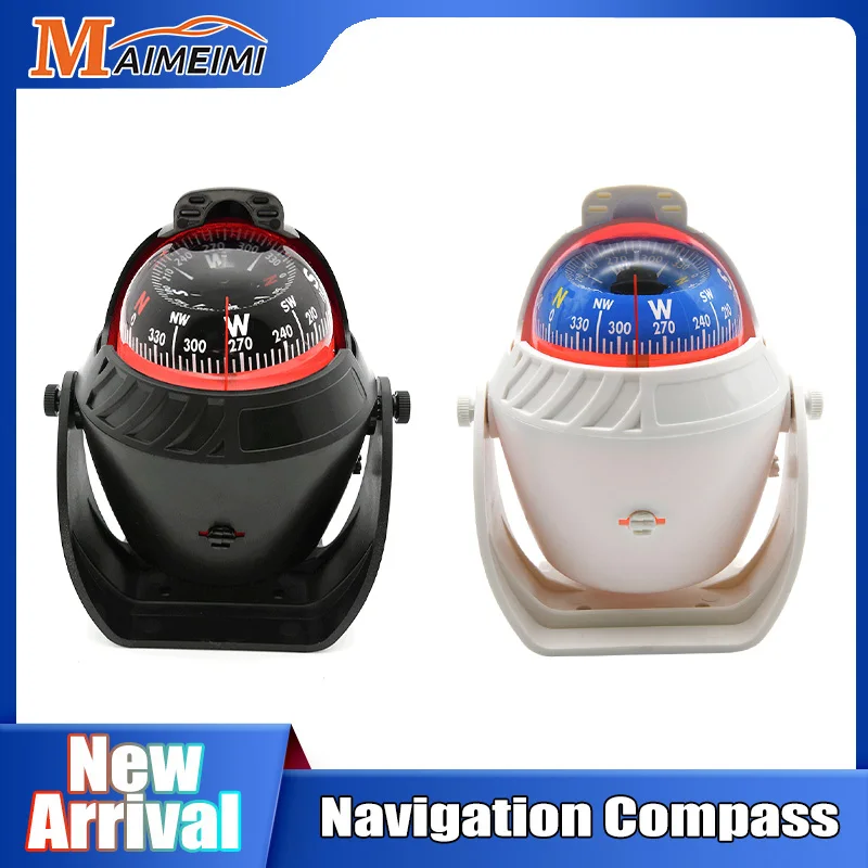 Bussola Di Navigazione Marina Nera Con Bussola Marina Girevole Elettronica A Luce Led Elettronica Per Barca Marina 12V