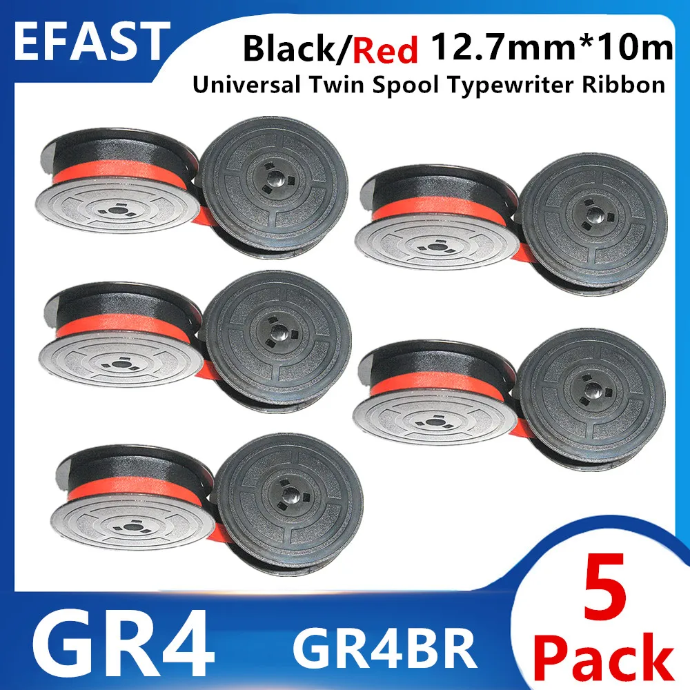 1 ~ 5Pk Gr4 Gr4Br Gr4Bk Nastro Per Etichette Olivetti A730, A770,Studio 42, 44, 45, 46 Nastro Per Macchina Da Scrivere San Valentino Nero E Rosso, Bob