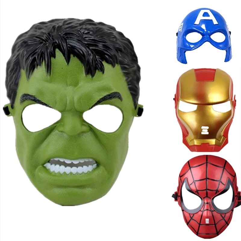 Kid Iron Man Hulk Mask Bambini Avengers Supereroe Cosplay Mask Spiderman Black Panther Captain America Helmet Party Gift