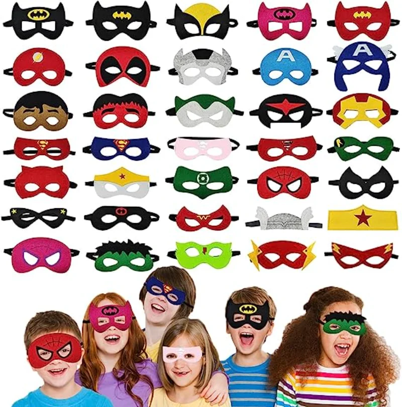 10 Pcs Spiderman Halloween Superhero Masks Christmas Birthday Party Dress Up Costume Cosplay Mask For Kids Bambini Mystery Gift