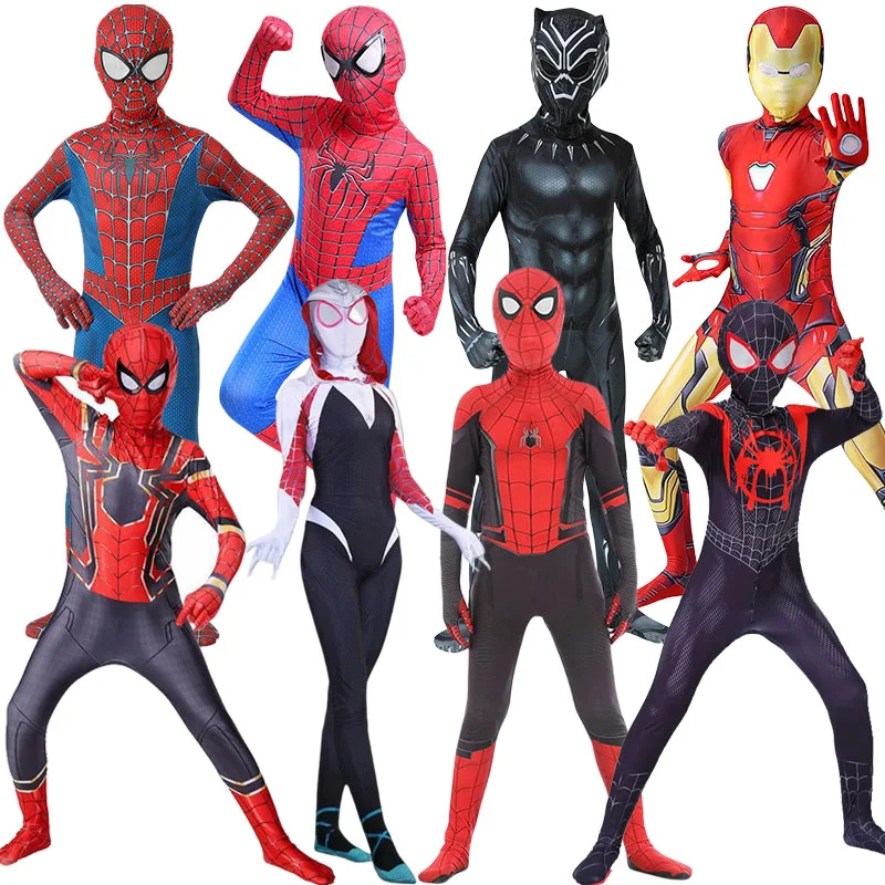 Costume Spiderman Kids Superhero Miles Morales Costume Cosplay Spider Wen Iron Spider Cosplay Body Halloween Tuta Per Adulti