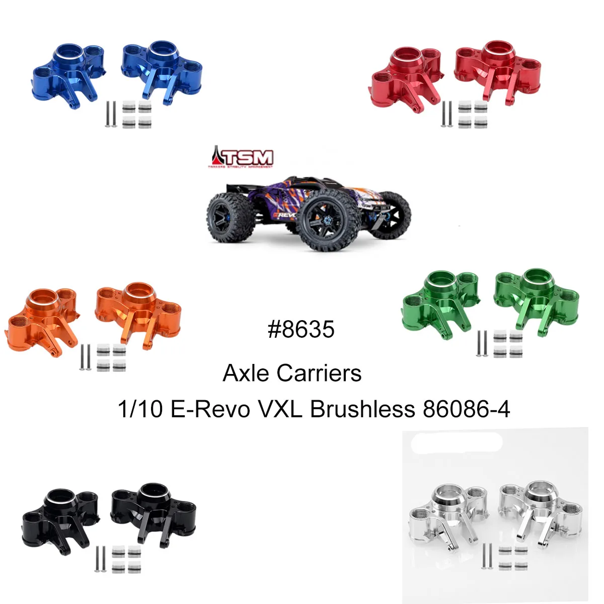 Nuovi Supporti Per Assali In Lega Di Alluminio Enron #8635 Sinistro E Destro Per Traxxas 1/10 4Wd Brushless E-Revo 2.0 Vxl Brushless 86086-4