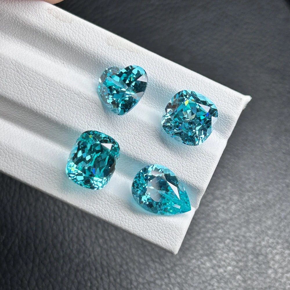 Meisidian 1-12 Carati Heart Cut Lab Creato Hydrotermal Paraiba Stone
