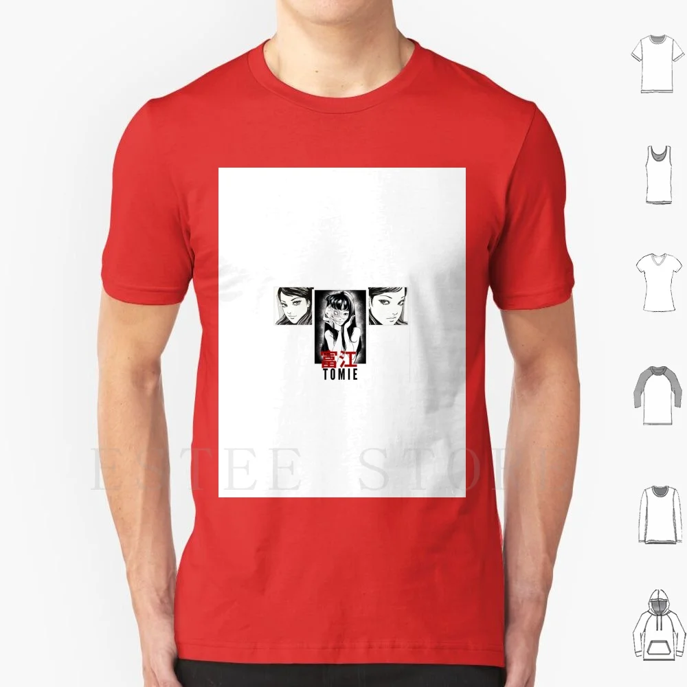 Tomie-Junji Ito T Shirt Uomo Cotone 6Xl Junji Ito Tomie Uzumaki Estetico Creepy Cool Vibe Manga Anime