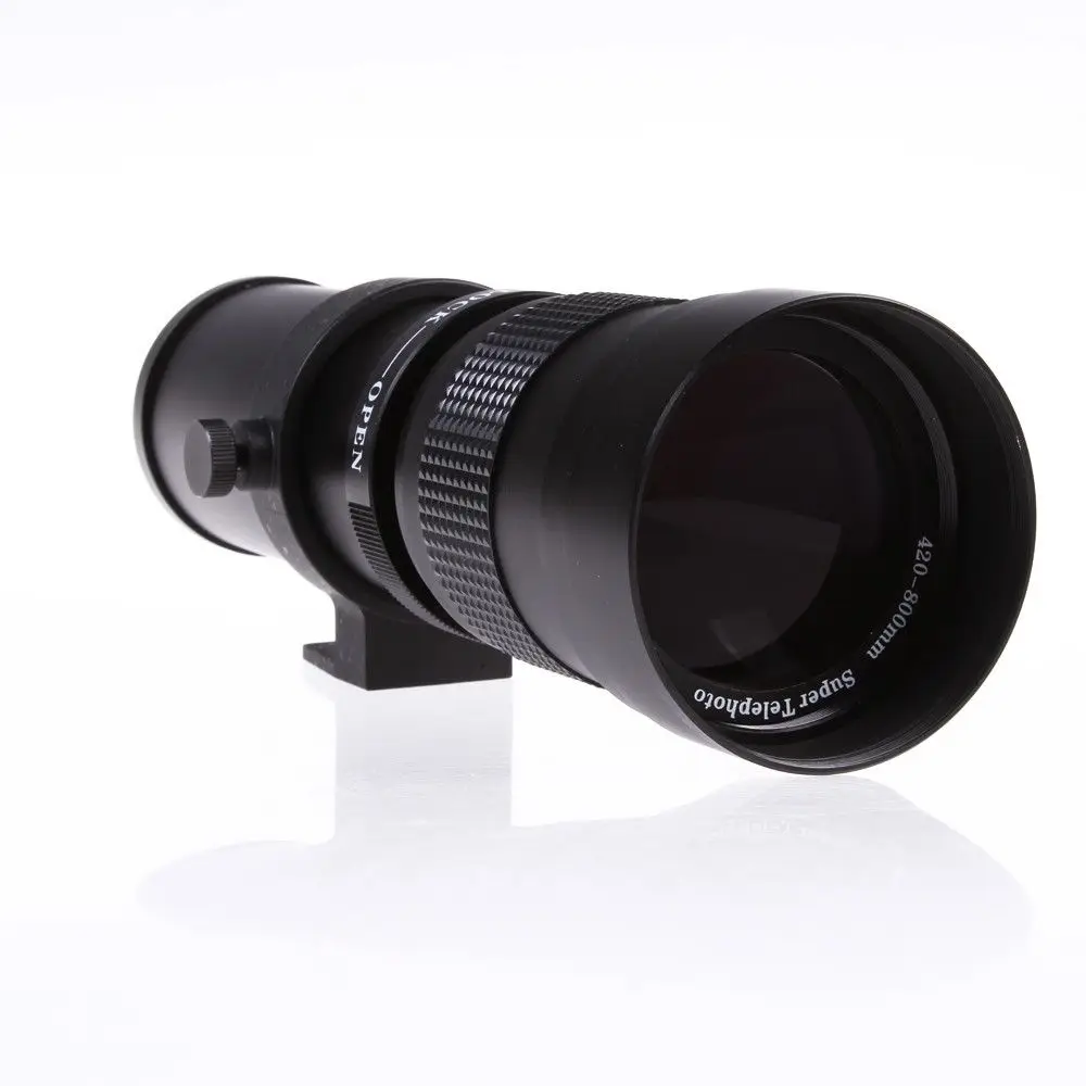 Fotga 420-800Mm F/8.3-16 Zoom Teleobiettivo T2 Adattatore Per Canon Nikon Sony Olympus Pentax Fuji 1300D, 60D, 70D, 1200D