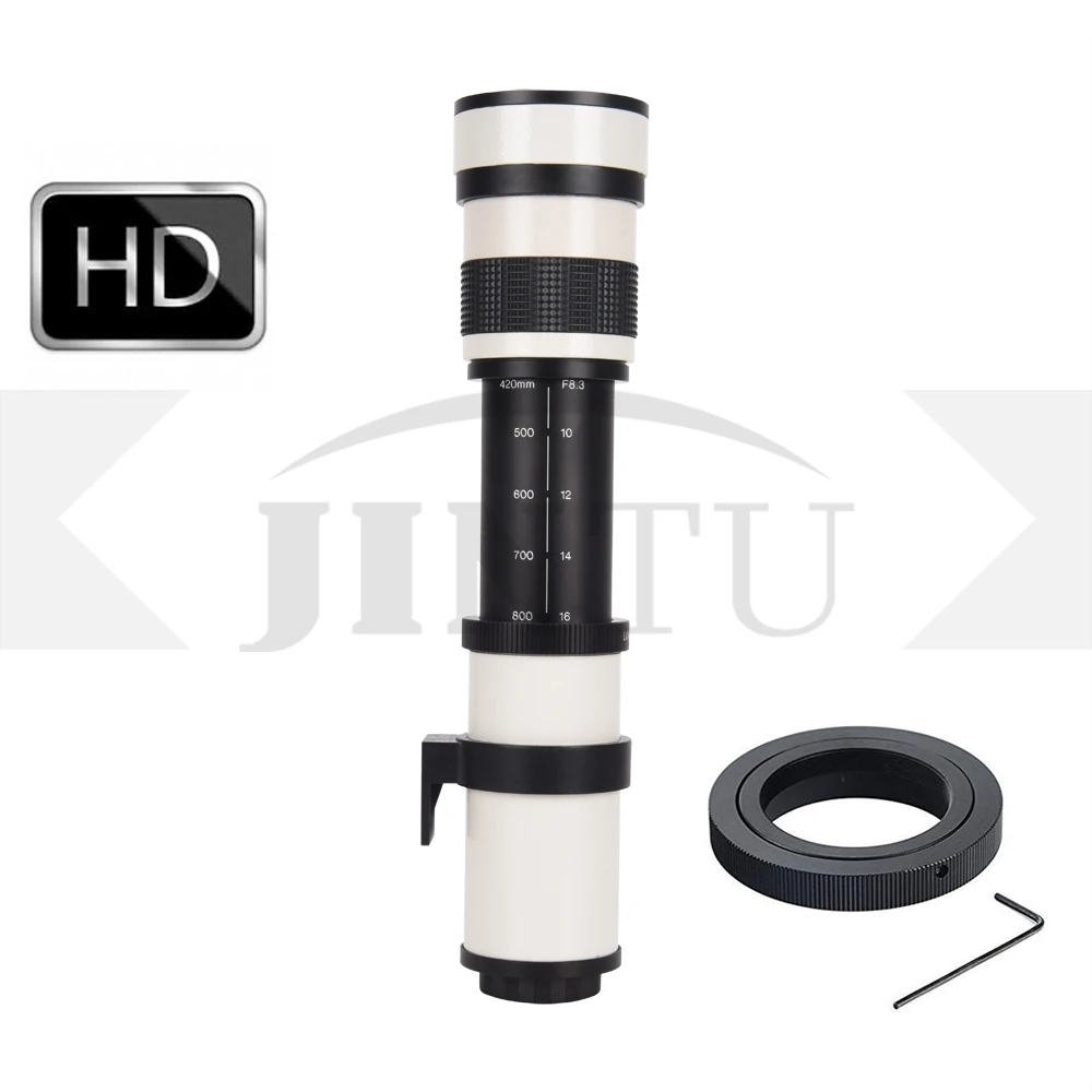 Jintu 420-800Mm F/8.3 Super Teleobiettivo Compatibile Con Fotocamere Canon Nikon Sony Pentax M4/3
